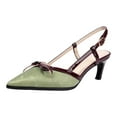 thumbnail image 4 of Bow Kitten Heels Dress Shoes for Women Ladies Bridal Wedding Pointed Toe Bowknot Banquet Dressy Pumps Slingback Sandals, 4 of 7