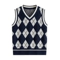 thumbnail image 5 of dmqupv School Sweater for Girls Boys Girls School Sweater Vest Kids V Neck Soft Comfy Pullover Trendy Knitted Waistcoat Vest Navy,4-5 Years, 5 of 5