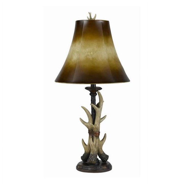 Benjara BM223611 Lampe de Table 100W avec Corps Design et Abat-Jour &44; Brun
