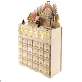 thumbnail image 4 of Wooden Christmas Calendar Countdown to LED Holiday Decoration 24 Drawers with Light, 4 of 4