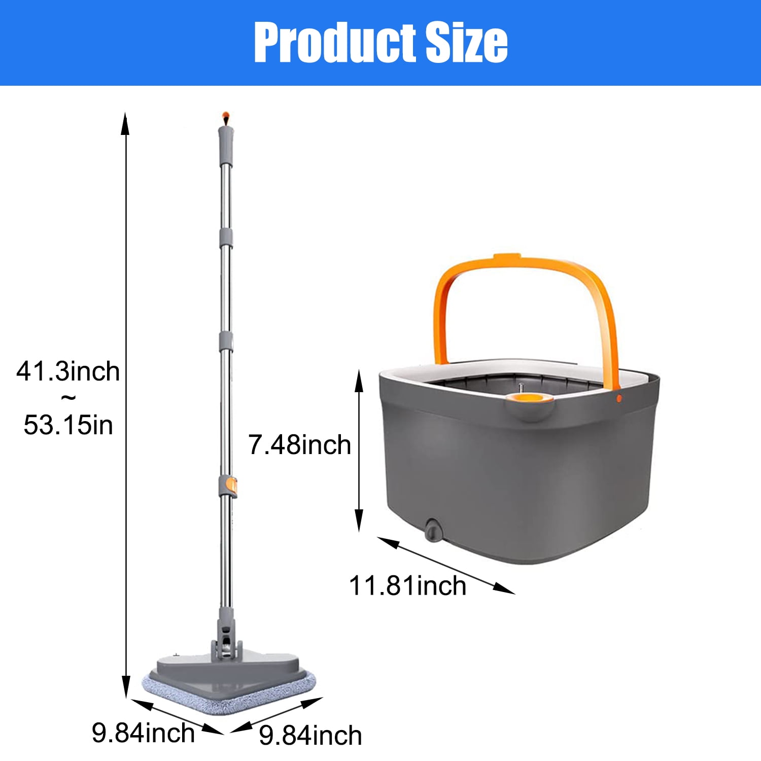 Hand-washable Dual-drive Mops Household Suspension Bucket Mop Self-twisting  Wate