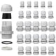 thumbnail image 1 of Paquete de 25 prensaestopas impermeables ajustables PG7 PG9 PG11 PG13.5 PG16 conectores de cable tuercas de relleno juntas de plástico con arandela blanco, 1 of 5
