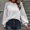 White, variant on Oplxuo Women's Lace Hollow Loose Waffle Sweatshirts Solid Color Casual Long Sleeve 2025 Fall Winter Pullover Tops