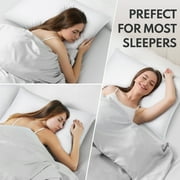 FAPO Goose Feather Down Pillows, Gusseted Bed Pillows King Size Set of 2 with Cotton Cover