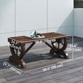 thumbnail image 2 of Rustic Wood Wheel Outdoor Garden Bench for 2-Person with a Unique Wheel Design on the Legs & Strong Build, Brown, 2 of 7