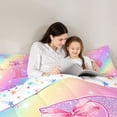 thumbnail image 5 of Manfei Lovely Initial B 7-Piece King Bedding,Pretty Bowtie King Bed in a Bag,Pink,Colorful Stars Reversible, 5 of 7