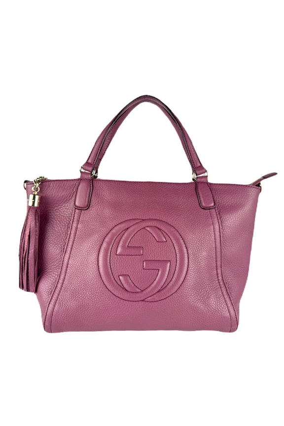 Pre-Owned Gucci handbag/shoulder bag in purple leather for women, model 369176 z8349 (Good)