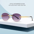 thumbnail image 2 of Gafas de sol clásicas sin montura para mujer, gafas redondas sin montura para hombre, gafas ultraligeras UV400, 2 of 5