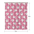 thumbnail image 5 of Pink Halloween Ghosts Shower Curtain 72"x84" ,Bathroom Decorative Shower Curtains Set with 12 Hooks,Modern Waterproof Washable Shower Curtain, 5 of 6