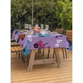 thumbnail image 3 of Outdoor Tablecloths with Umbrella Hole & Zipper, Cartoon Tractor Tablecloth Rectangle 60x84 Inch, Cute Beep Car Digger Shovel Truck Light Purple Waterproof Table Cloth, Patio/Pool Table Covers, 3 of 8