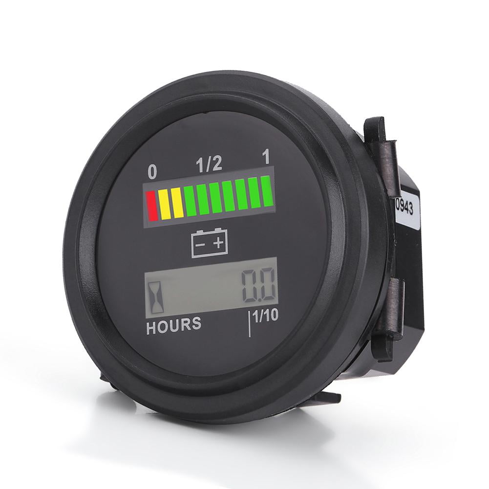 LYUMO 12V/24V/36V/48V/72V LED Digital Battery Indicator Gauge with Hour