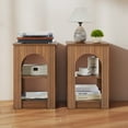 thumbnail image 4 of Wirrytor Arch End Table for Living Room with Open Storage Shelves, Side Table for Small Spaces, Chic Arched Design, Small Accent Tables,Couch Side Table, Nightstand for Badroom, Walnut, 4 of 8