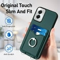 thumbnail image 4 of Dteck for Motorola Moto G (2024) Case Wallet with Card Holder, Ultra Slim PU Leather TPU Bumper Shockproof Phone Case with Ring Holder Kickstand Wrist Strap for Moto G 5G 2024,Green, 4 of 5