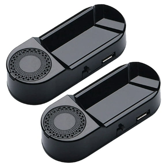 2Pcs Car Fake Security Light Solar Powered Simulated Alarm Wireless Warning Anti-Theft Lamp with Air Freshener Function