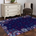 thumbnail image 3 of 3'x5' Rug for Living Room Bedroom, Independence Day Washable Area Rugs Non-Slip Carpet Mats, Blue Fireworks US Flag Stars Sparklers Modern Indoor Low Pile Area Rug Runner for Kitchen, Mudroom, 3 of 8