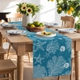 thumbnail image 3 of Burlap Table Runner 36 Inches Long,Blue Ocean Abstract Starfish Non-Slip Kitchen Table Runners for Dining Room Everyday Use Party Table Decorations Summer Seaside Coral Shell, 3 of 9