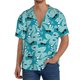 thumbnail image 1 of Fotbe Shark Wearing Sunglasses Camisa Estampada de Manga Corta para Hombre, Casual de Verano, Estilo Playero, Sin Arrugas-Medium, 1 of 5