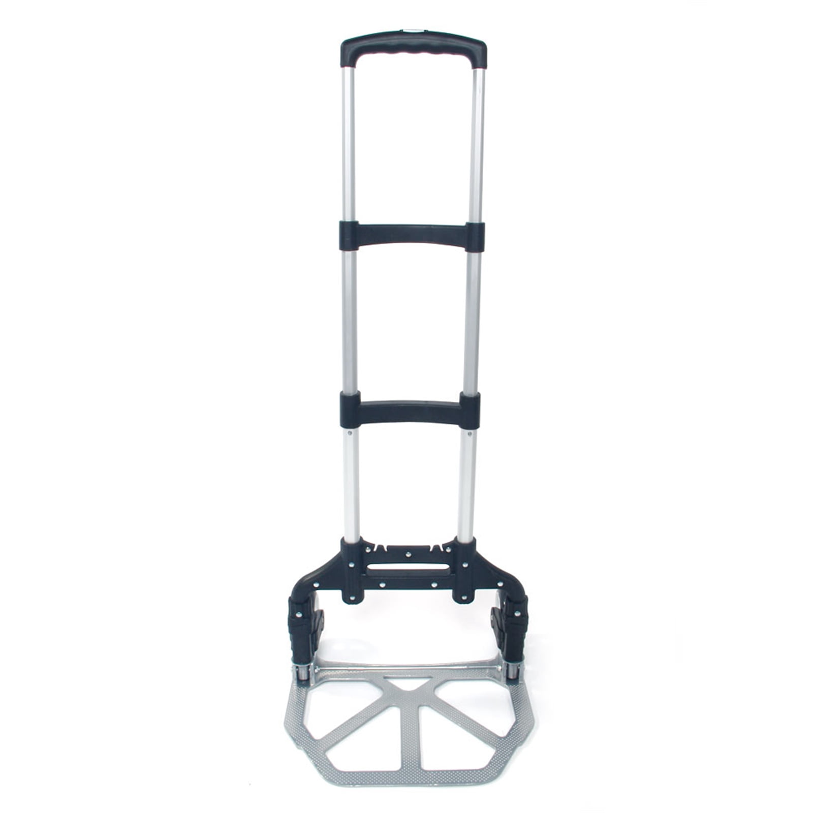 Portable Folding Aluminum Hand Truck Dolly Cart - Heavy Duty 165 lbs Capacity, Collapsible Luggage Trolley, Black