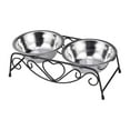 thumbnail image 1 of Soporte para perros Zulema contenedor de comida y agua cuenco de Acero inoxidable Antideslizante desmontable 27,5 cm x 13 cm Cuencos elevados para gatos, 1 of 8