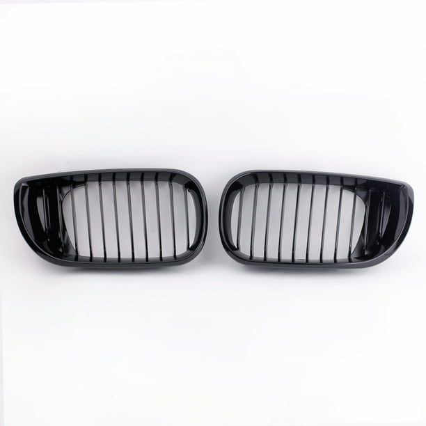 Rejilla para coche KKmoon Riñón 2pcs Negro brillante parrilla delantera para BMW E46 Serie 3 4 Door Tomshoo Rejilla para coche