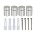 thumbnail image 1 of 4 Pcs 0.51" x 0.6" Tornillos de soporte de aleación de aluminio Kit de hardware de montaje en pared con 4 tornillos para colgar letreros de acrílico y vidrio, plata, 1 of 6