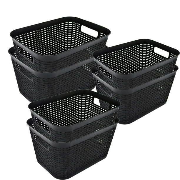 Set de 6 canastas Organizadoras IPP tipo rattan negro