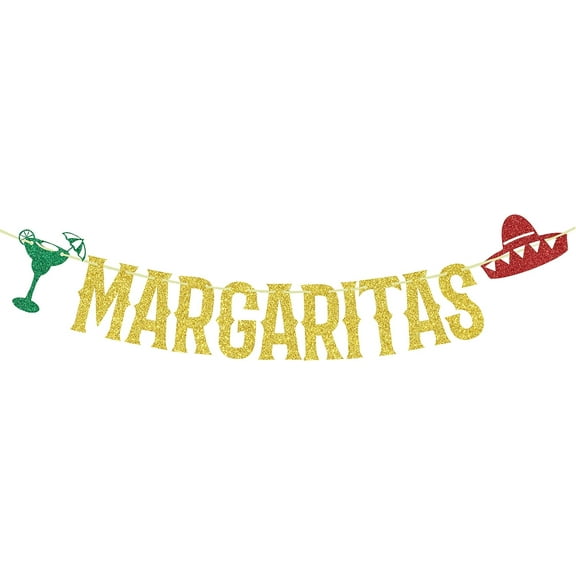 Gold Rectangular Paper Banner, Fiesta Party Supplies, Cinco De Mayo Taco Party Decoration