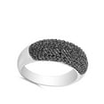 thumbnail image 4 of Black Cubic Zirconia Micro Pave Ring .925 Sterling Silver Band Jewelry Female Male Unisex Size 10, 4 of 4