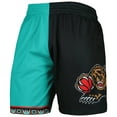 thumbnail image 2 of Men's Mitchell & Ness Turquoise/Black Vancouver Grizzlies Hardwood Classics 1998 Split Swingman Shorts, 2 of 3