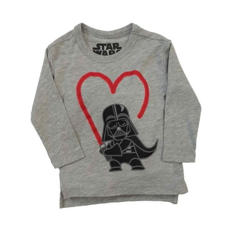 Star Wars Infant & Toddler Boys Darth Vader Long Sleeve Valentines Day Shirt