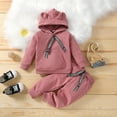 thumbnail image 2 of Ruyang Velour Pullover Hoodie Outfit Baby Boys Girls Zip Front Long Sleeve Sweatshirt and Jogger Sweatpants Clothes Set, 2 of 3