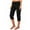 Black, variant on Erwazi Women's Jogger Cargo Capris Solid High Waisted Drawstring 3/4 Length Pants with Pockets