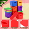 thumbnail image 6 of 12 Pack Richly Colorful Plastic Storage Bins with Lids 7 Quart Toy Storage Box Stackable Nestable Organizer Boxes with Handle and Labels for Classroom Shelf Bedroom Desktop Toys School Supplies, 6 of 8