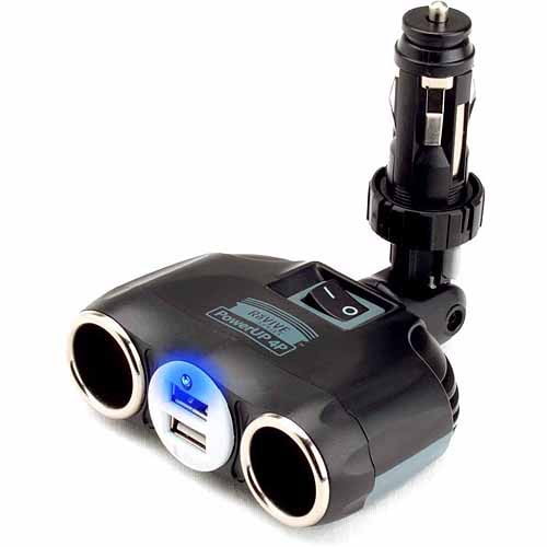 ReVIVE PowerUP 4P Rapid Car Charger with Dual DC Outlets & USB Ports