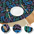 thumbnail image 4 of Math Equations Colorful Symbols Pattern Round Fitted Tablecloth with Elastic Edge,Dining Table Cover Waterproof,Outdoor Round Tablecloth for Camping,Dining,Indoor and Outdoor, 4 of 7