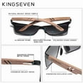 thumbnail image 4 of KINGSEVEN Vintage Classic Wooden Frame Sunglasses Polarized UV403 Leisure Walking Glasses, 4 of 5