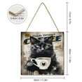 thumbnail image 2 of Black Cat & Coffee Decor Fresh Brewed Coffee Served Here Have A Cup Wall Art Wooden Hanging Sign Cat Decor Vintage Pictures for Kitchen Wall Decorations Bar Interior Decor 12"x12", 2 of 8