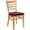 Burgundy Vinyl Seat/Natural Wood Frame, variant on Flash Furniture HERCULES Series Ladder Back Walnut Wood Restaurant Chair - Burgundy Vinyl Seat