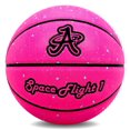 thumbnail image 3 of A Plus Collectibles Official Space Flight 1 Leather Game Basketball, Indoor/Outdoor Court, Full Size Kids & Adult Size 7, 29.5" (Radiant Pink), 3 of 3