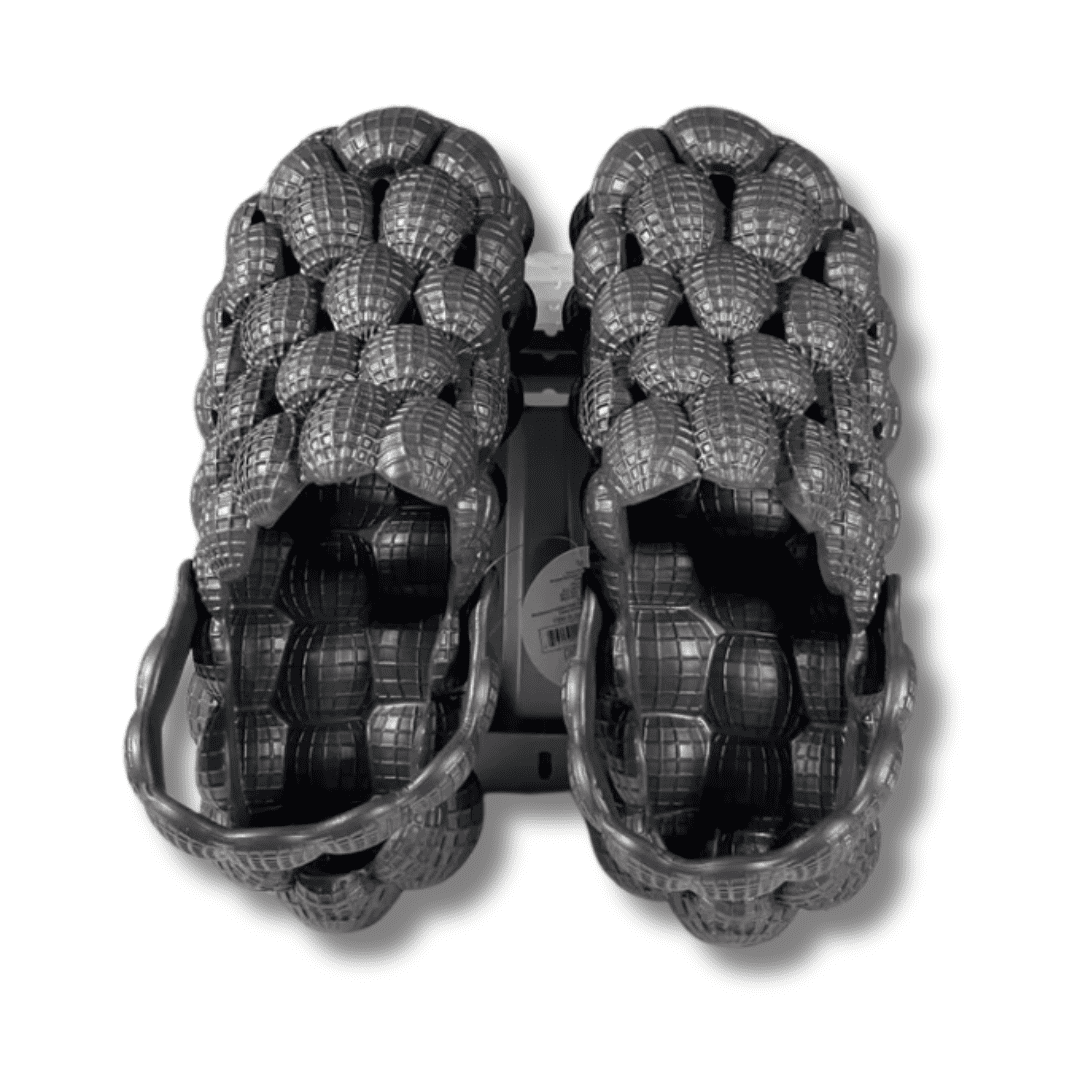 2024 Slip-On Black, Size 10 Bubble Slides with Strap, Trendy Bubble Shoes with Ankle Strap, Bubble Slippers with Back Strap