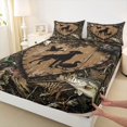 thumbnail image 4 of Homewish Rustic Farmhouse Cabin Queen Sheets,Retro Dog Duck Queen Sheet Sets,Brown,4-Piece,1 Flat Sheet, 1 Fitted Sheet and 2 Pillowcases, 4 of 6