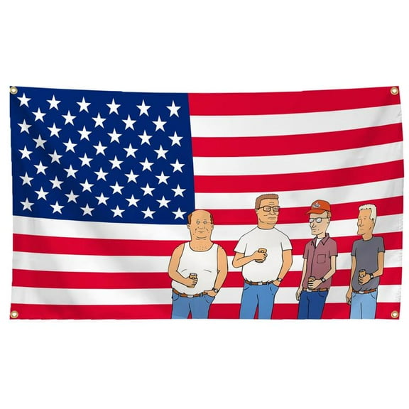King of the Hill TV show America Flag Polyester Wall Banner for Living Room, College Dormitory Decoration