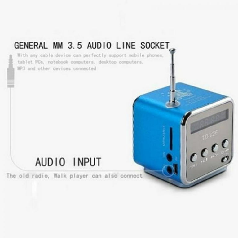 MINI RADIO PORTATILE RADIOLINA FM VINTAGE LETTORE MP3 USB MICROSD CMIK  MK-609