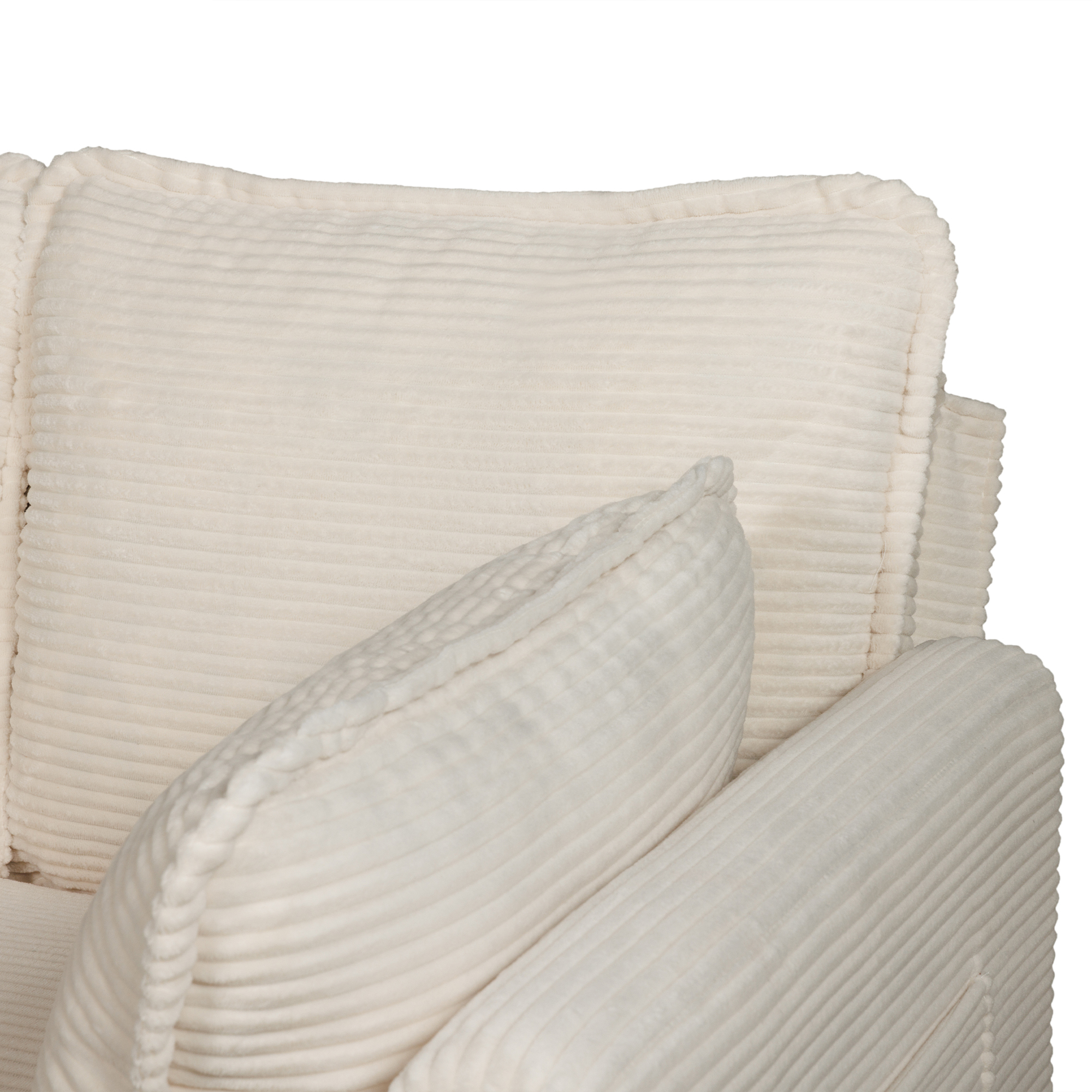 Corduroy Loveseat Couch,48" W Upholstered 2 Seater Sofa with Side Storage Pocket,Modern Small Sofa Couches for Small Spaces,Apartement,Beige