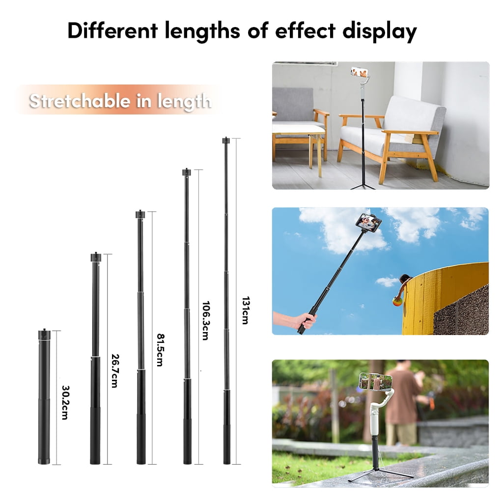 Zeiwohndc Selfie Stick Photography Extension Rod forOM4SE Mobile6 Camera 1/4 Screw