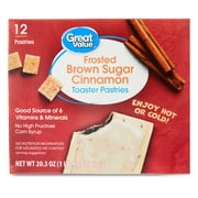 Great Value Frosted Brown Sugar Cinnamon Toaster Pastries, 20.3 oz, 12 Count