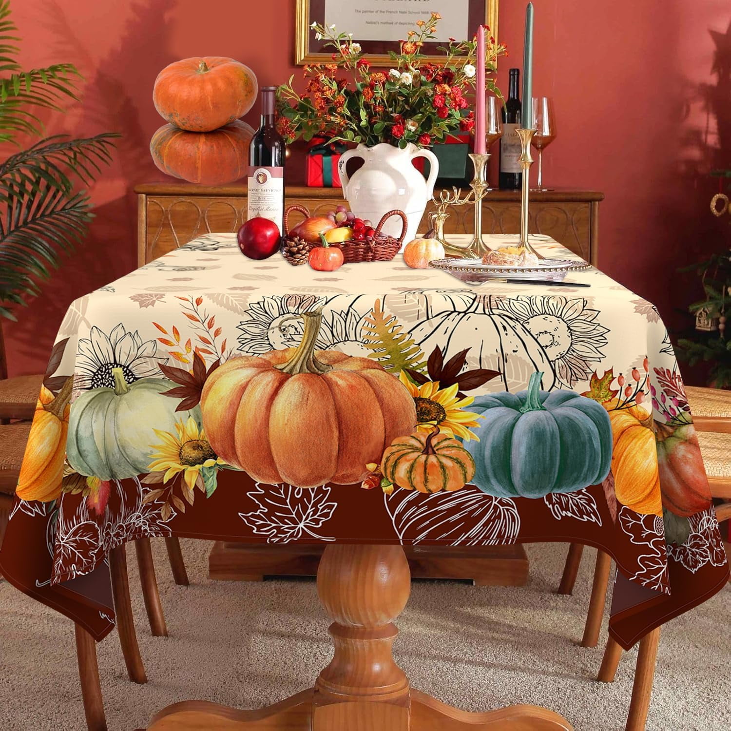 Peluche Dinde Thanksgiving Peluche Dinde De Thanksgiving – Décor D'Automne – 9,8 Pouces – Mignonne Avec Chapeau Et Écharpe – Décoration Maison, Fête