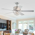 thumbnail image 2 of Laure Chrome 5-blade 52-inch Lighted Ceiling Fan with Crystal Shaded Chandelier (Remote Controlled), 2 of 6