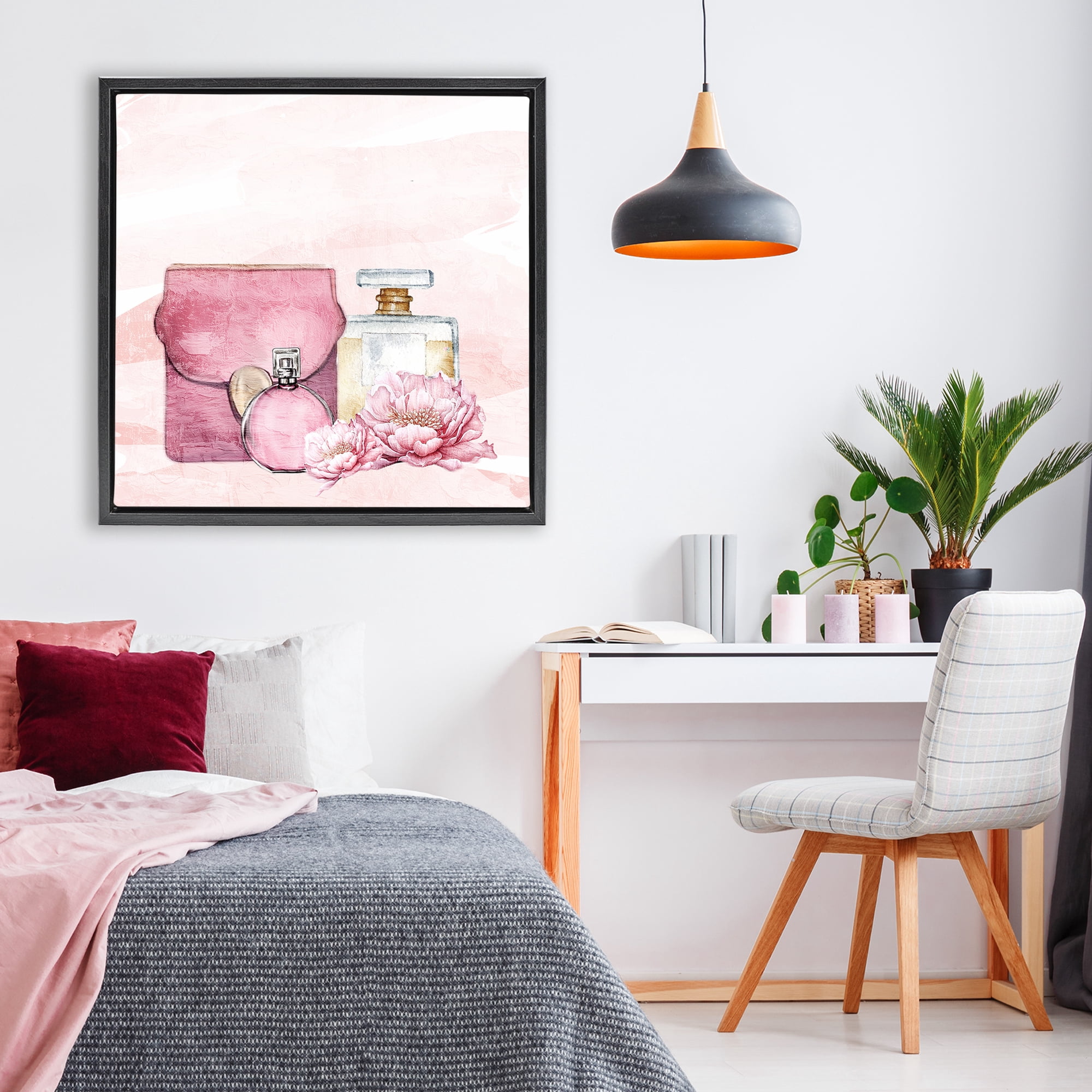 Stupell Industries Blush Glam Time Collection Black Framed Floater Canvas Wall Art, design by Kim Allen