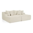 thumbnail image 3 of Two-Seater Lazy Sofa Lounge Chair,Compressed Sofa No Assembly Required, Made of Velvet Fabric, Fluffy Modern Lounge Chair, Used for Indoor Living Rooms and Bedrooms (Beige), 3 of 11